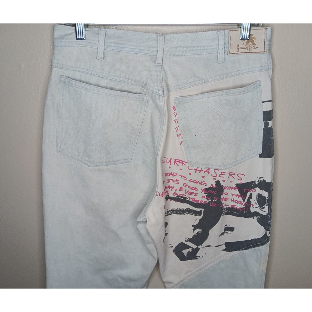 VTG Gotcha Women's 30 Blue Jeans Denim Distressed Light Wash Surf Skate Skater - Picture 2 of 16